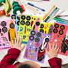 6 Pictures/pack of Sports Car Face Change Stickers Toy Puzzle Stickers Cartoon Make A Face Children Face Change Stickers