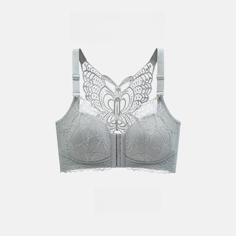 

Бюстгальтер на пуговицах спереди для женщин, с лямкой-бабочкой на спине, больших размеров, женское нижнее белье, регулируемый, без косточек, бюстгальтер для втягивания груди 52/120E зелёный