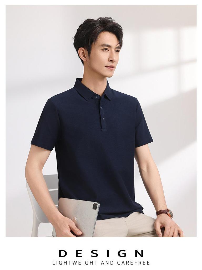 Unisex Business Lapel Polo Shirt - Short Sleeve, Casual Fitness, Custom Logo