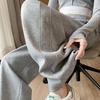 Women's High Waist Wide Leg Pants Loose Fit Straight Sweatpants Drawstring Solid Color Summer American Casual Banana Trousers
