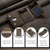 Tri-fold card bag, card cover, high-end retro PU card bag, leather case, multi-functional magnetic card bag