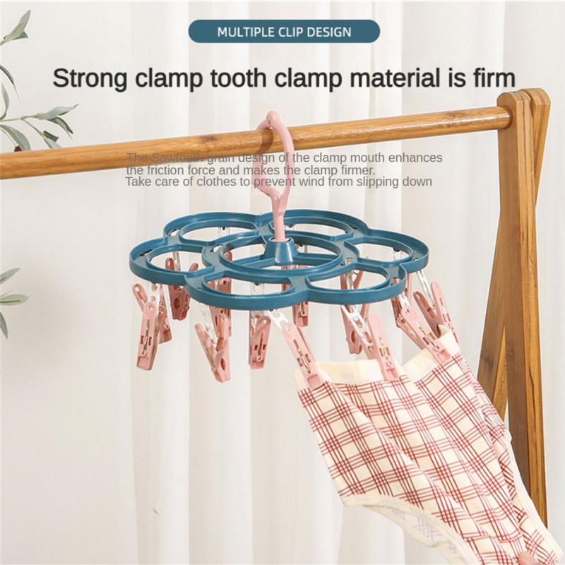 Clips Folding Clothes Dryer Hangproof Socks Underwear Plastic Drying Rack Organizerer Children Adults Clothes Dryer Wind