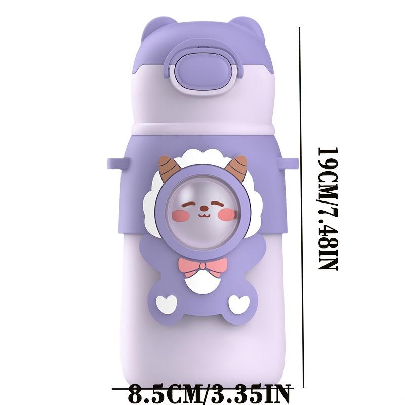 1pc Stainless Steel Insulated Water Bottle with Locking Clasp,Shoulder Strap,Leak Proof Oval Design for Hot/Cold Drinks, Hiking, Travel, Office