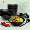 Fancyfamily Black Frosted Melamine Japanese Style Beef Ramen Bowl Bamboo Hat Shape Soup Bowl Fast Food Tableware