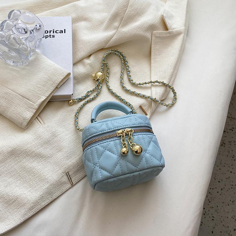 Tragbare kleine Tasche Damen Herbst und Winter Neue Diamant-Ketten-Tasche Hochwertige Umhängetasche Kleine quadratische Tasche