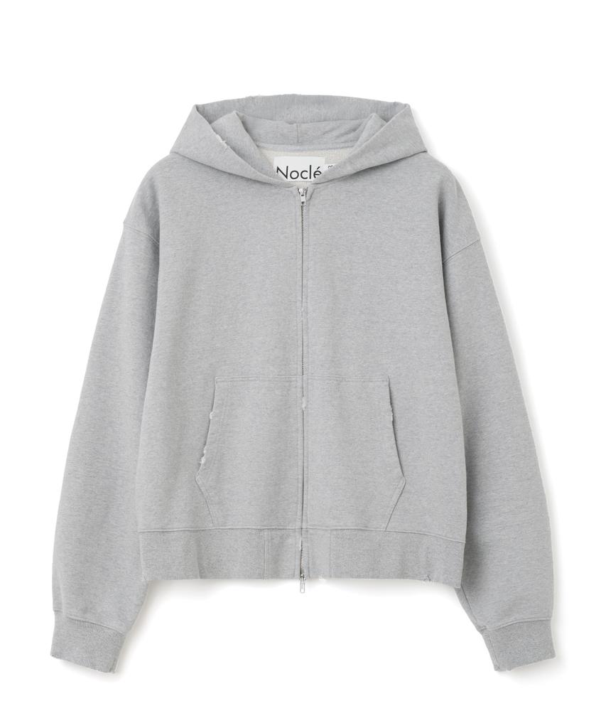 Nocle Structure Sweat Hoodie Zip Up Gray