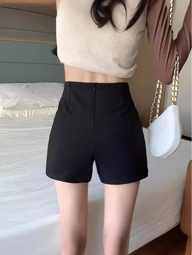 

Женские черно-белые летние облегающие шорты в корейском стиле: Стягивающие шорты для повседневной носки 5XL чёрный