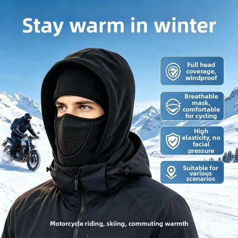 Fleece Lining Winter Balaclava Hat Thermal Insulation Face Neck Warmer Full Face Neck Cover