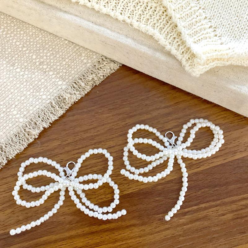 1 Pair Keychain Pendant Bead Bowknot DIY Charm Earring Shoe Buckle Handmade Necklace Headdress