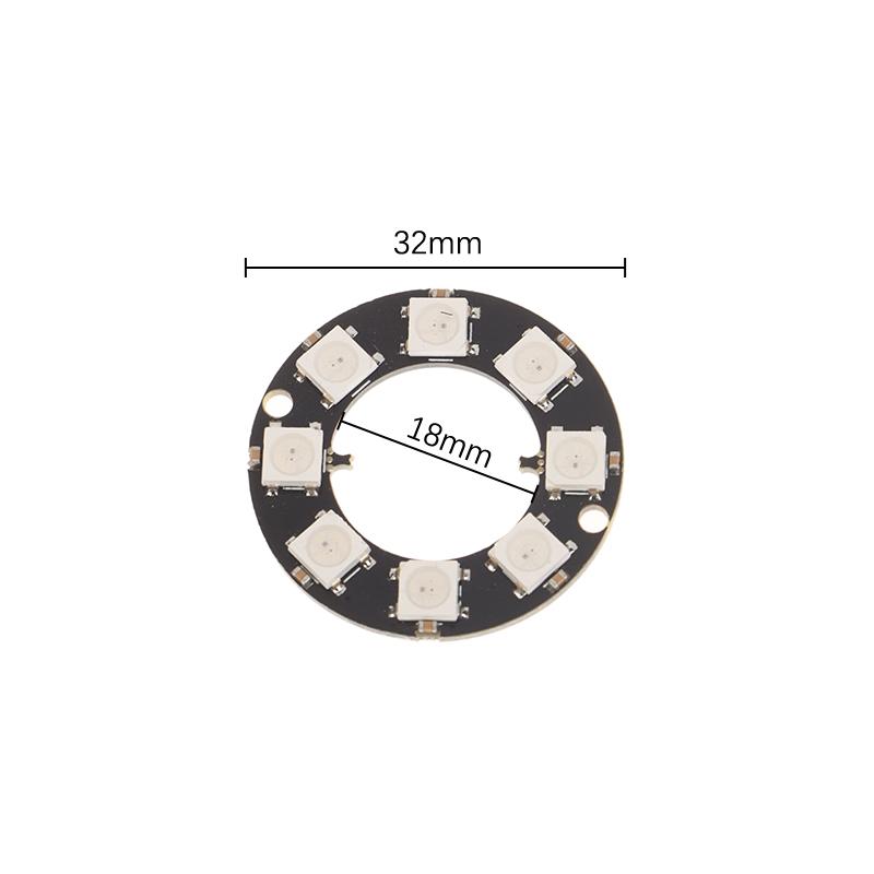 1pc WS2812B Individually Addressable Pixel Ring 1/3/7/8/12/16/24 LEDs WS2812 Built-in IC 5050 RGB LED Ring Module Led Light DC5V