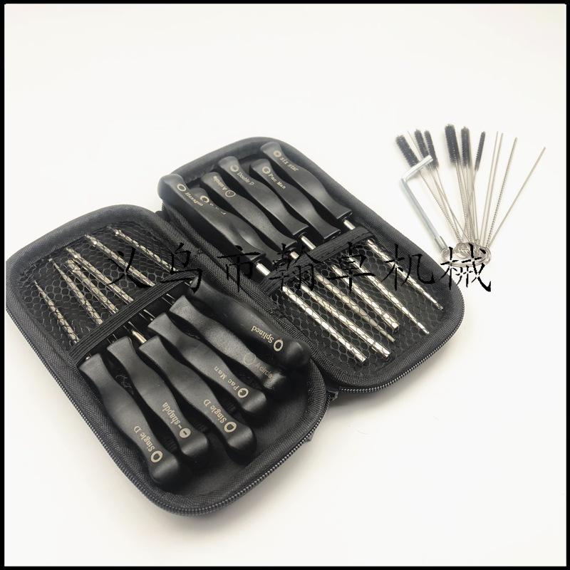 12-Piece Carburetor Screwdriver Set with Brush Cutter and Chainsaw Accessories in Black Leather Case