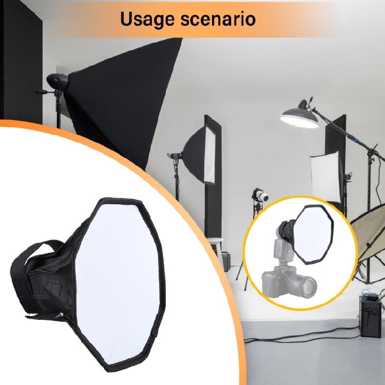 Leichter achteckiger Speedlight-Diffusor für Kameras, 20 cm, 30 cm, für professionelle Fotografen, zur Abmilderung harter Kamera-Blitzlichter