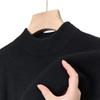 Herren Freizeit Strickwaren mit hohem Kragen, Schwarz - Hong Kong Stil, Einfarbig, Warm und Elegant