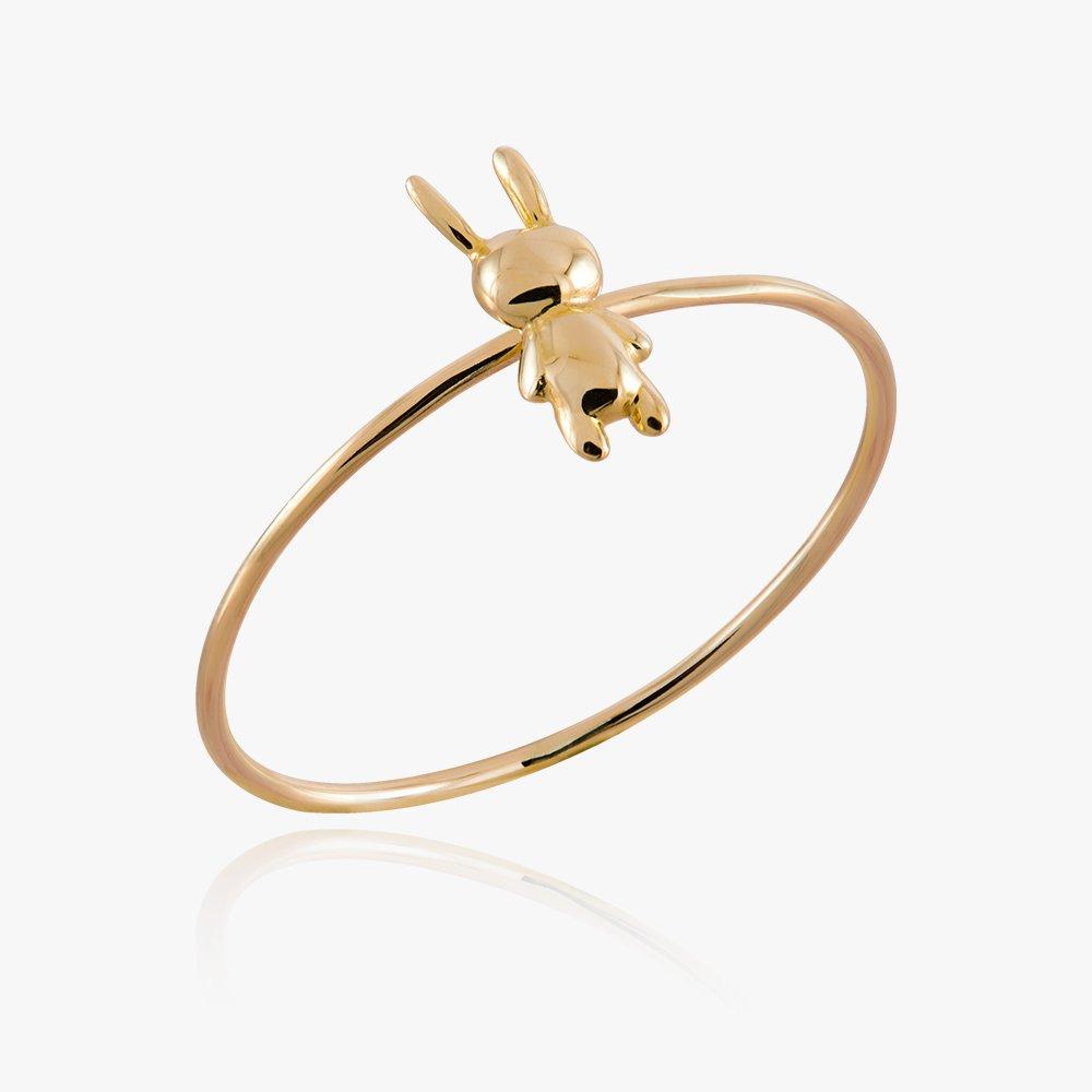 14K Cute Rabbit Gold Thread Ring