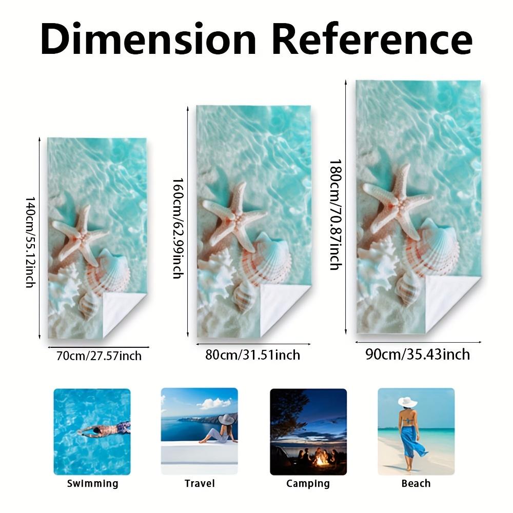 Quick-Dry Microfiber Beach Towel with Starfish Design Lightweight, Absorbent & Machine Washable for Swimming, Camping & Vacation