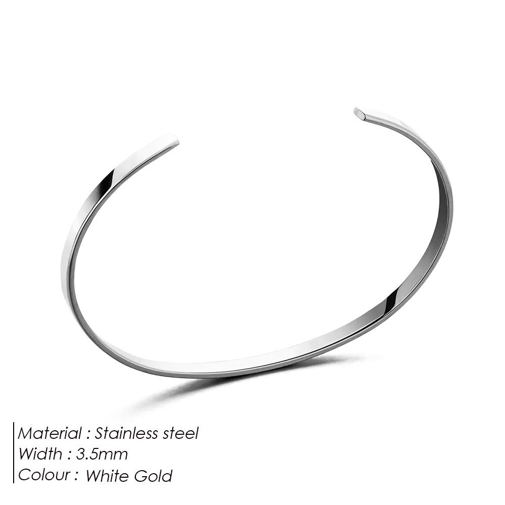 eManco Men's Stainless Steel Open Design Bracelet - European & American Fashion.