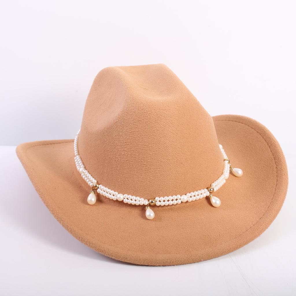Beliebte europäische und amerikanische Mode OL-Stil einfarbiger Cowboyhut Herren und Damen High-End Zylinder Jazzhut Filzhut