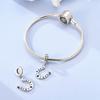 Copper Craft Hollow Lucky Horseshoe Pendant Beads Jewellery Fit Authentic Bracelet Necklace For Women Diy Gift