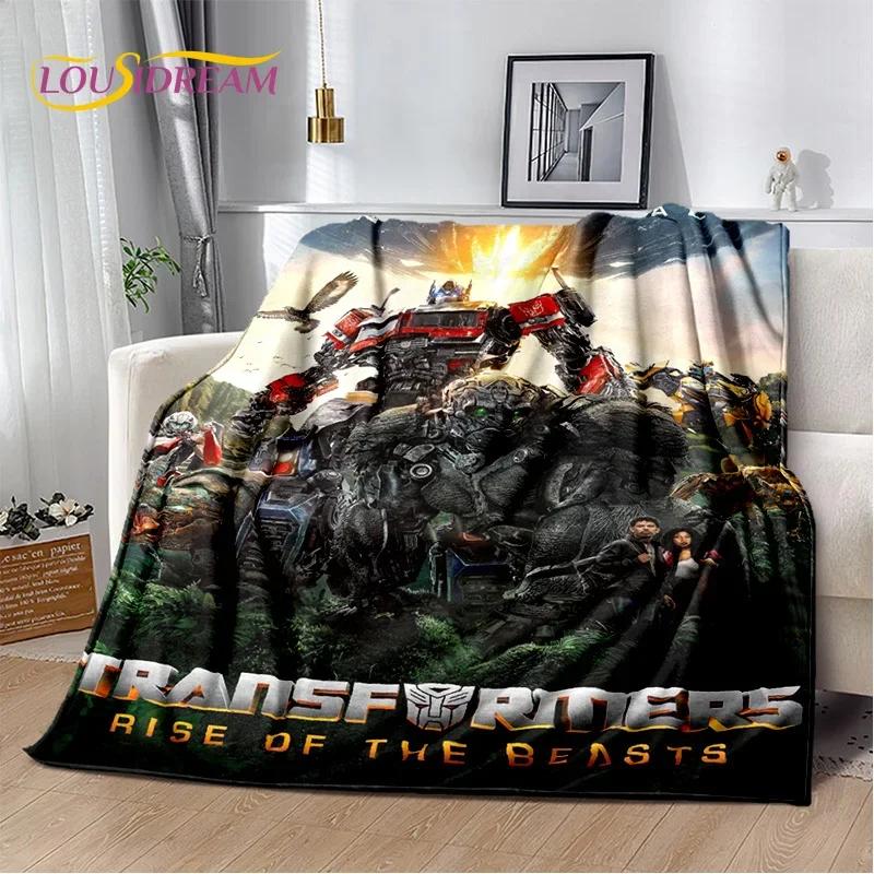 Cartoon T-Transformers Autobots Soft Flannel Blanket for Beds Bedroom Sofa Picnic,Throw Blanket for Cover Outdoor Leisure Gift