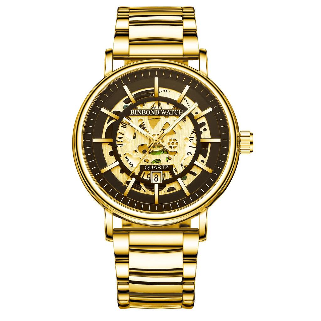 2022 Trending Men's Multifunctional Skeleton Dial Waterproof Wristwatch with Luminous Hands