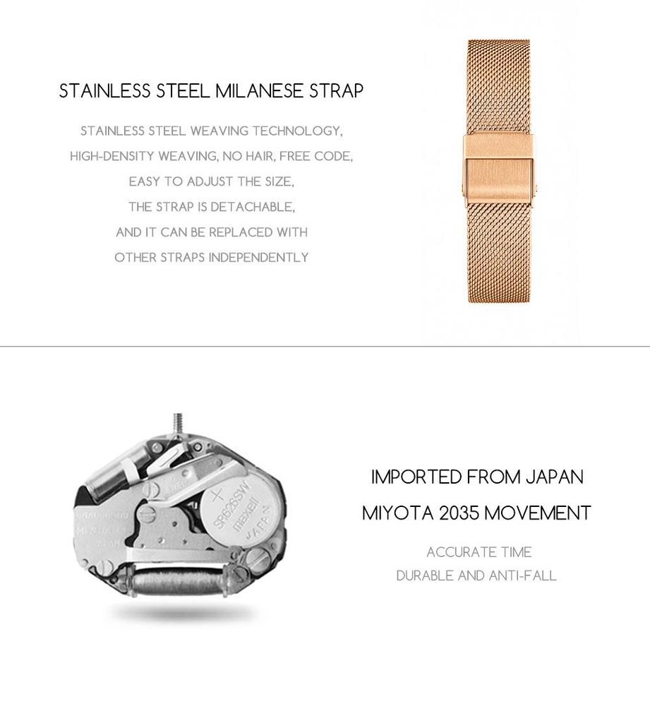 Japanese Movement Retro Square Dial Waterproof Women's Watch - Light Luxury, Fashionable, Casual Design