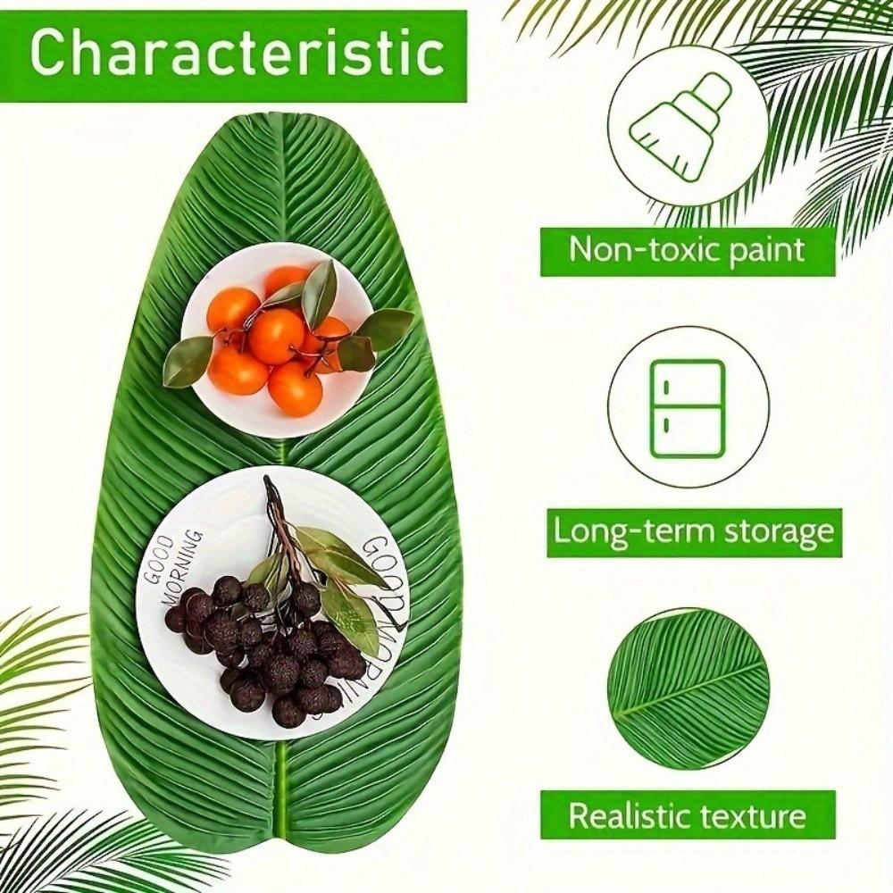 5Pcs Heat Resistant Artificial Banana Leaves Coasters Decor Waterproof Place Mat Anti Skid Simulation Kitchen Placemats