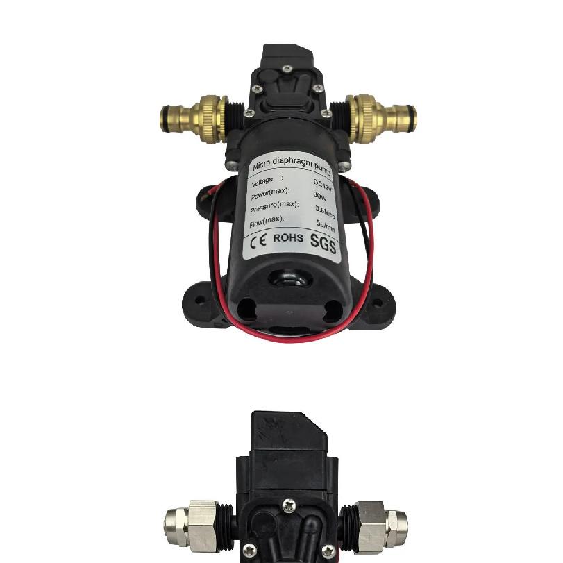 High Pressure Diaphragm Pump Mini Electric Self-priming Pump Water Washing Machine Pesticide Spraying,DC12V 120PSI 60W 5L/Min