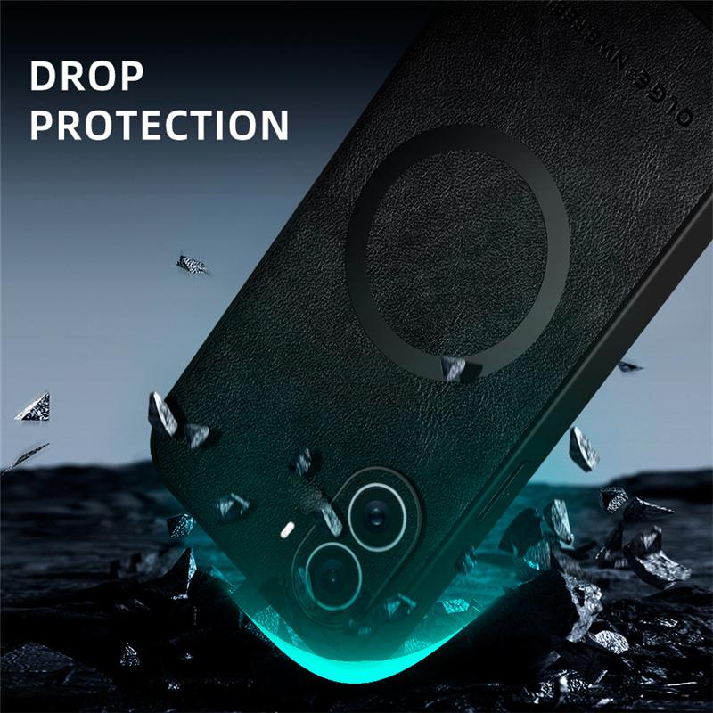 För Magsafe Magnetiskt Telefonskal För POCO X7 Pro Trådlös Laddning Läderfodral För POCO X6 X5 M6 F6 F5 F4 Pro Telefontillbehör