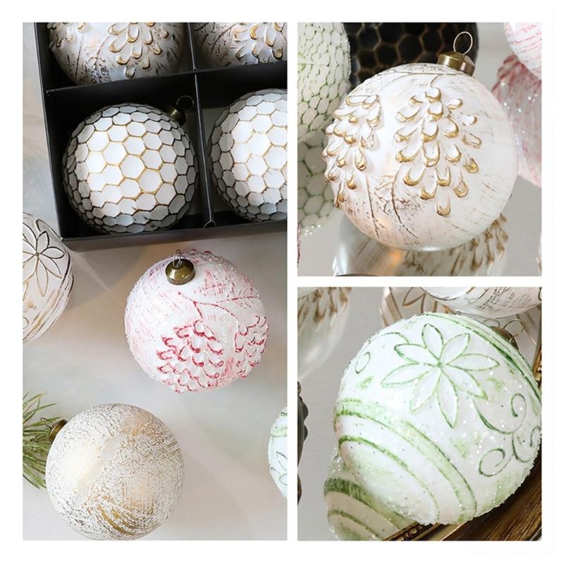 12Pcs Christmas Baubles Ball Ornament 8cm for Wedding Winter Holiday Party Decoration Christmas Tree Hanging Ornament