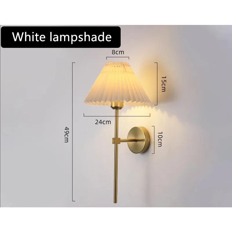 Modern Pleated Lampshade Wall Lamp Bedroom Bedside Lamps Bathroom Mirror Headlights Hallway Balcony Entrance Lighting Wall Light