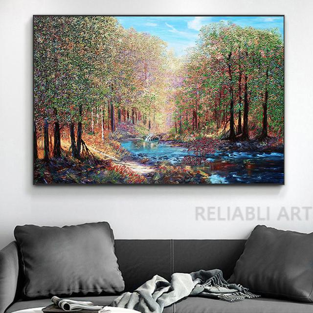 

Традиционная пейзажная текстура, картина, принт на холсте, лесные природные пейзажи, постеры и принты для декора гостиной, Cuadros 21cm×30cm NoFrame