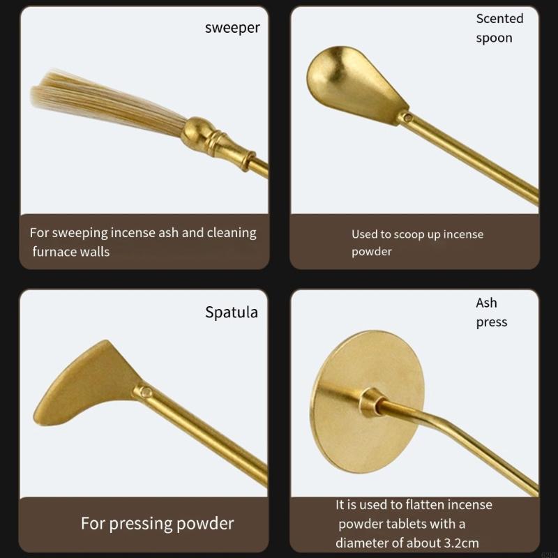 62KD Incenses DIY Making Kits 4Pcs Brass Incenses Tool for Meditations Accessories