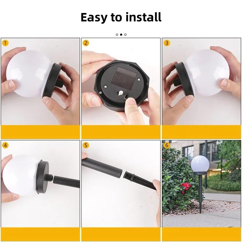 Solar LED Globe Garden Lights for Pathway Patio Deck Lawn and Terrace Outdoor Landscape Lighting Weatherproof IP65 Rated