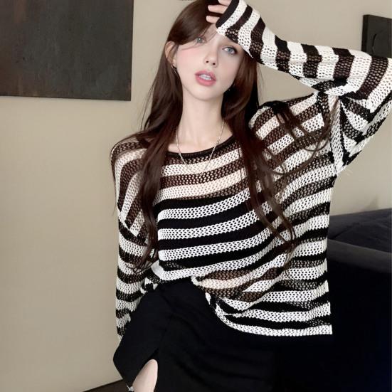 Women Cover Up Tops V-Neck Straps Collar Long Sleeve Summer Sun