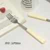 Cute Cheese Handle Tableware Set New Cream Wind Portable Outdoor Stainless Steel Steak Knife and Fork Four-piece Set