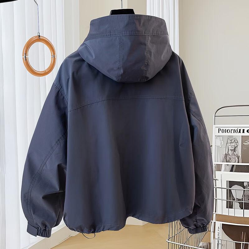 Siboshe Damen Locker Geschnittene Kapuzenjacke mit Überschnittenen Schultern