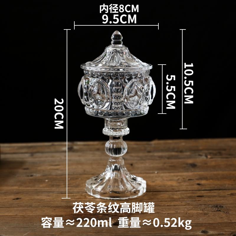 European Relief Glass Storage Jar with Lid Transparent Candy Storage Jar Home Desktop Ornaments Tall Glass Jar Ornaments