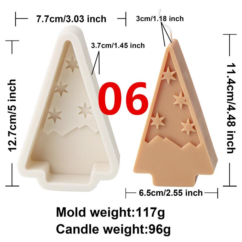 Minimalist Triangle Christmas Tree Silicone Candle Mold DIY Snowflake Elk Designs Soap Candles Gypsum Christmas Home Ornament