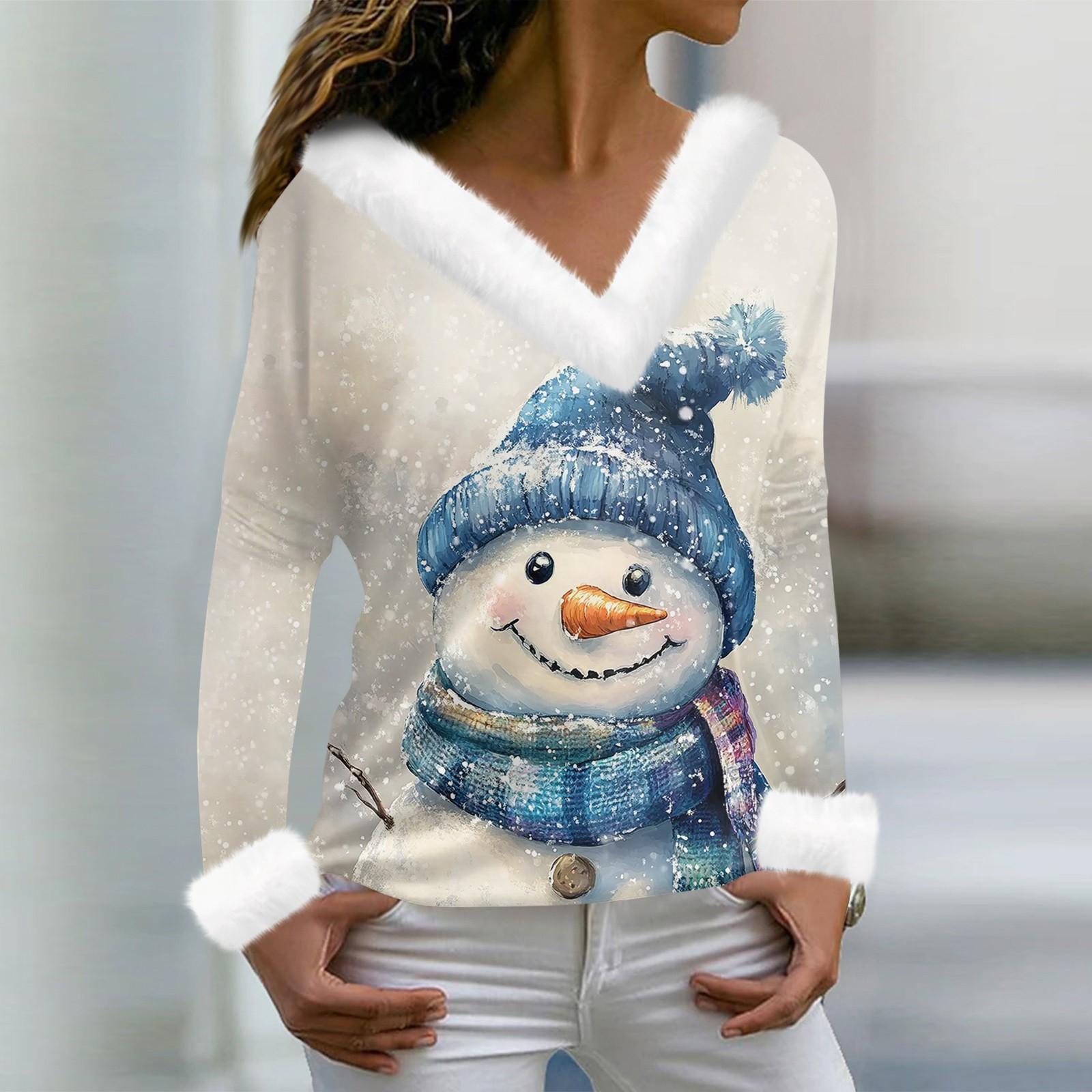 Женская футболка с рождественским принтом — фото 8