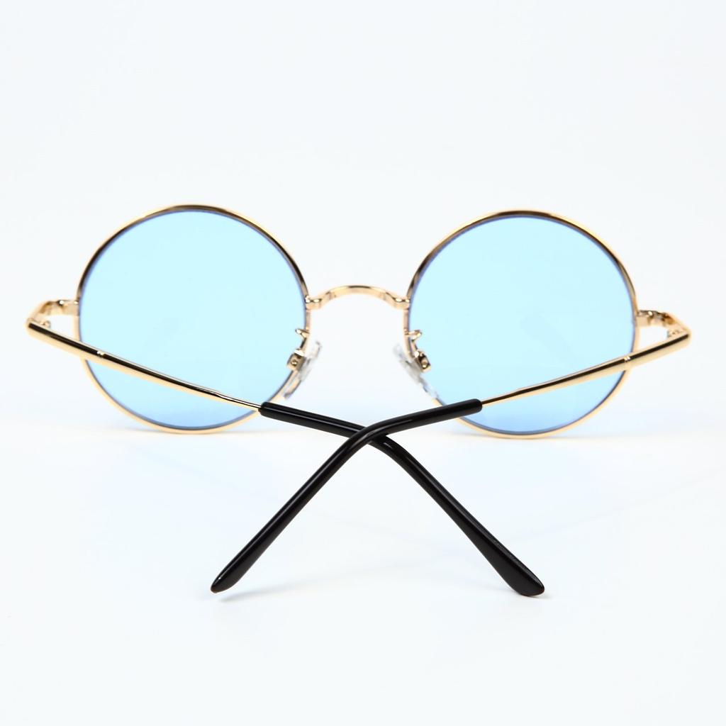 What Say Circle Gold Frame Sunglasses with Colored 14 Trendy UV400 for Men and Includes Soft and Hard Cases Lenses, Colors, Protection, Women, (Light