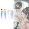 Pattern Spiral Mermaid 12 Piece Makeup Brush Collection Long Supplies Handles