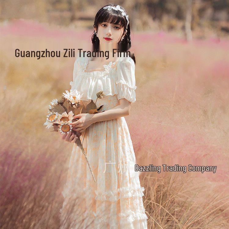 New French Sweet Girl Style Slimming Fairy Net Yarn Dress