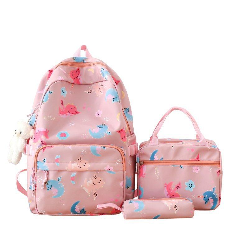 

Шкільний рюкзак великої ємності з принтом динозаврів, набір студентських рюкзаків, жіночий рюкзак із сумкою для обіду, сумка-ручка для хлопчиків і дівчаток