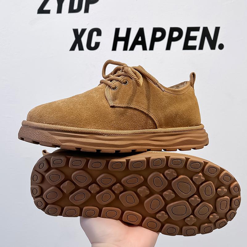 Fashion Mens Winter Snow Boots Suede Leather Shoes Sports Super Warm Men's Boots Outdoor Men's Hiking Boots Work Travel Shoes Size 38-44