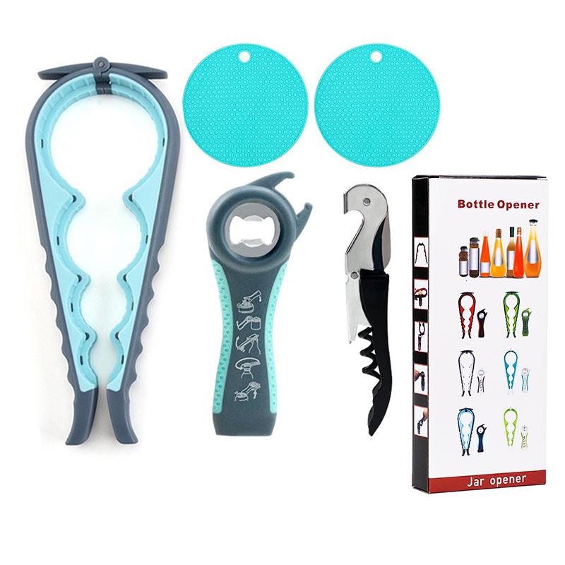 Multi-Tool Kitchen Set: Can Opener, 5-in-1 Beer Opener, 4-in-1 Bottle Opener, Twist-Off Lid Opener