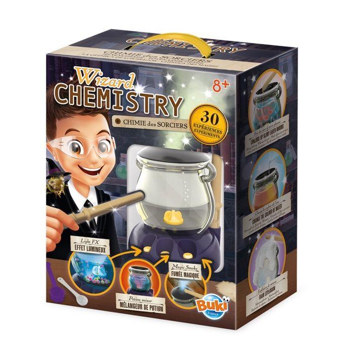 Kit de chimie des sorciers Buki - 30 expériences magiques - Effets lumineux et fumée - Dès 8 ans
