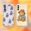 P-Paddington Bear Cute Phone Case For Samsung S24,30,21,22,23,20 FE,lite,PIus,Ultra,5G,Note,9,10 Transparent Cover