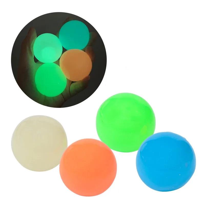 Creative Sticky Ball - Glow-in-the-Dark Fluorescent Wall-Sticking Ball, Slow Rebound Toy for Stress Relief.