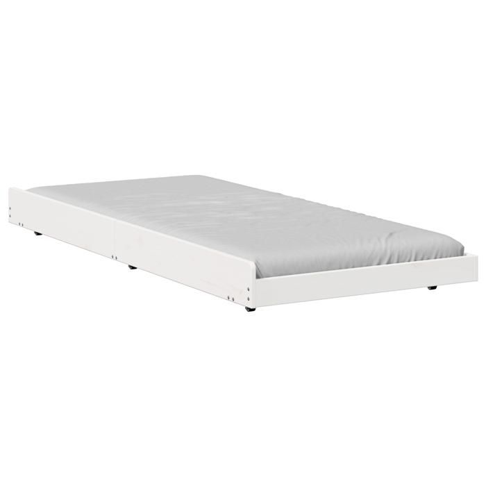 VidaXL Cadre de lit Blanc Bois de pin 75 x 190 cm Pliable Cadre de lit 873431