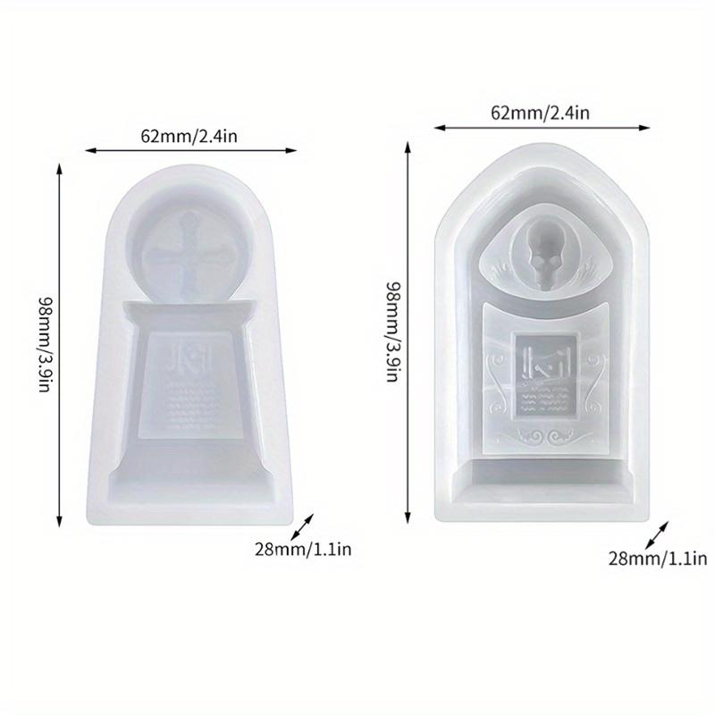2-Piece Halloween Silicone Candle Mold for DIY Resin Casting, Aromatherapy Candles, Wax, Plaster, and Polymer Clay Decorations